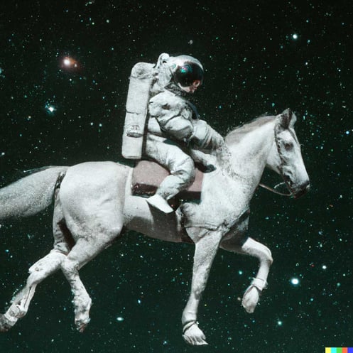 an astronaut riding a horse in a photorealistic style,