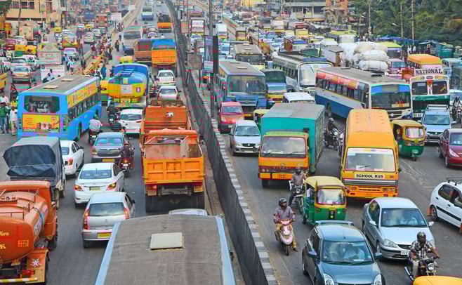 traffic jam in India